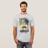 Tropischer Staat des Mind Retro Beach T-Shirt (Vorne ganz)