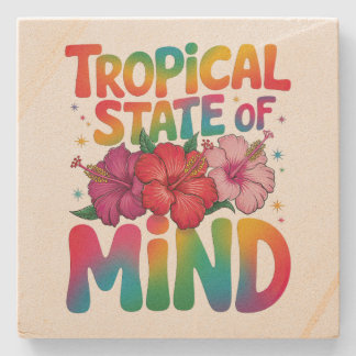 Tropischer Staat von Mind Summer Beach Graphic Steinuntersetzer