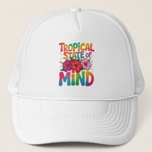 Tropischer Staat von Mind Summer Beach Graphic Truckerkappe