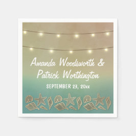 Tropischer Starfish und Seashell Wedding Napkins Serviette