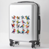 Tropischer Stil Bunter Vogel Sticker Set 🐦 (Koffer)