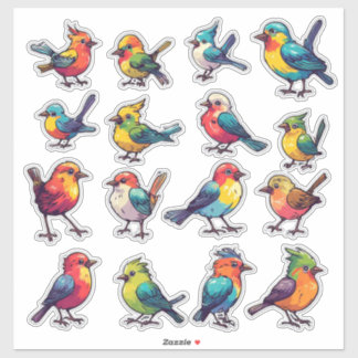 Tropischer Stil Bunter Vogel Sticker Set 🐦