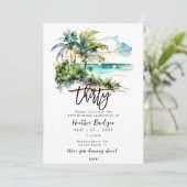 Tropischer Strand 30. Party Einladung (Stehend Vorderseite)