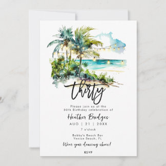 Tropischer Strand 30. Party Einladung