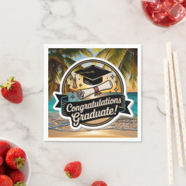 Tropischer Strand-Abschluss-Gratulation Serviette