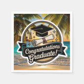 Tropischer Strand-Abschluss-Gratulation Serviette (Vorderseite)