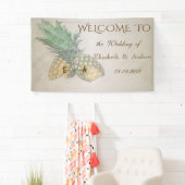 Tropischer Strand, Ananas-Hochzeitsbanner Banner (Insitu)