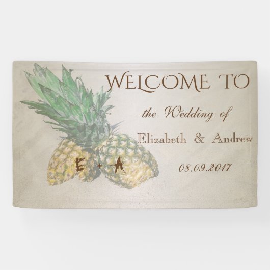 Tropischer Strand, Ananas-Hochzeitsbanner Banner (Horizontal)