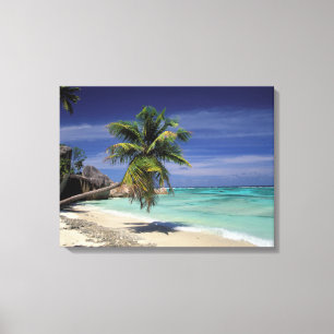 Tropischer Strand, Anse Sourse d'Argent, La Digue Leinwanddruck