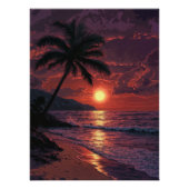 Tropischer Strand bei Sunset Poster (Vorderseite)