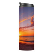 Tropischer Strand bei Sunset Thermosbecher (Nach rechts gedreht)
