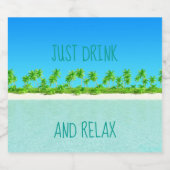 Tropischer Strand Bierflaschenetikett (Einzelnes Label)