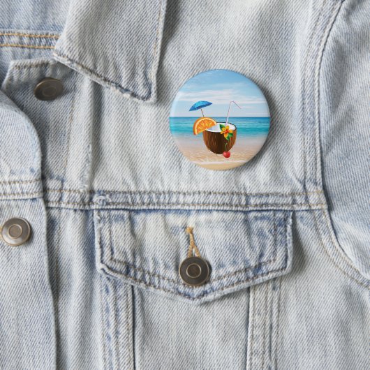 Tropischer Strand, Blauer Himmel, Ozean Sand, Coco Button (Beispiel)
