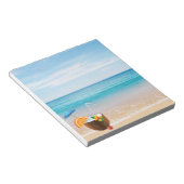 Tropischer Strand, Blauer Himmel, Ozean Sand, Coco Notizblock (angewinkelt)