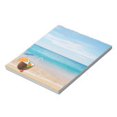 Tropischer Strand, Blauer Himmel, Ozean Sand, Coco Notizblock (Rotiert)