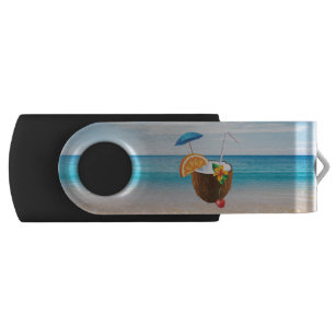 Tropischer Strand, Blauer Himmel, Ozean Sand, Coco USB Stick