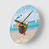 Tropischer Strand, blauer Himmel, Ozean-Sand, Runde Wanduhr (Winkel)