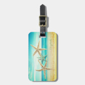 Tropischer Strand, Blauer Himmel, Ozean Sand, Star Gepäckanhänger (Vorderseite vertikal)