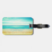 Tropischer Strand, Blauer Himmel, Ozean Sand, Star Gepäckanhänger (Rückseite horizontal)