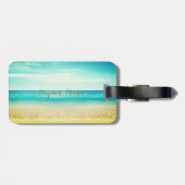 Tropischer Strand, Blauer Himmel, Ozean Sand, Star Gepäckanhänger (Rückseite horizontal)