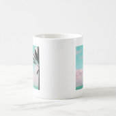 Tropischer Strand, Blick aufs Meer, rosa Wolken, P Kaffeetasse (Mittel)
