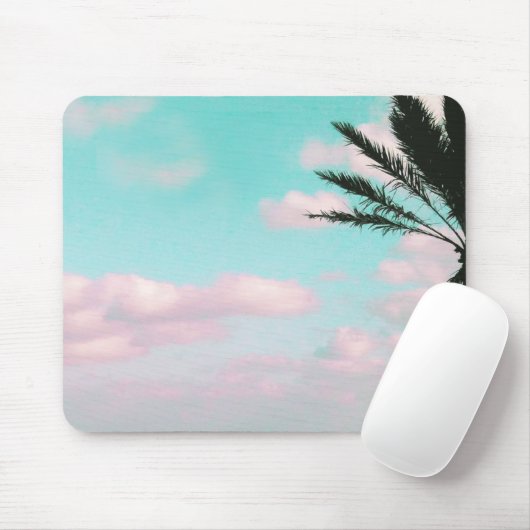 Tropischer Strand, Blick aufs Meer, rosa Wolken, P Mousepad (Mit Mouse)