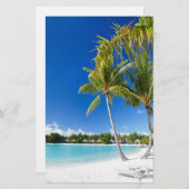 Tropischer Strand Briefpapier (Vorne/Hinten)