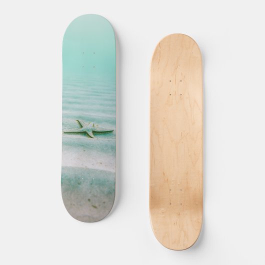 Tropischer Strand Coole Mauer Skateboard (Vorderseite)