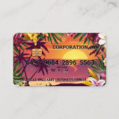 Tropischer Strand | Debt-Card-Stil Visitenkarte (Vorderseite)