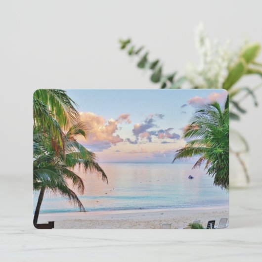 Tropischer Strand Einladung (Stehend Vorderseite)