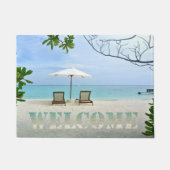 Tropischer Strand, Empfang am Strand Fußmatte (Vorderseite)