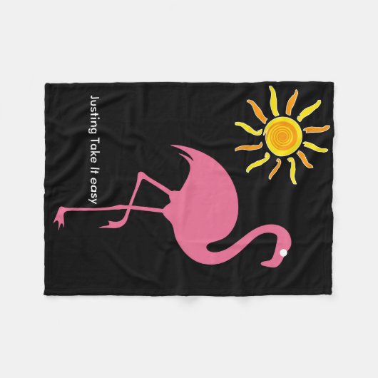 Tropischer Strand Flamingo Fleecedecke (Vorderseite (Horizontal))