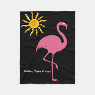 Tropischer Strand Flamingo Fleecedecke