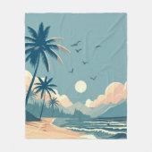 Tropischer Strand Fleecedecke (Vorderseite)