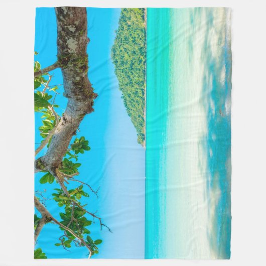 Tropischer Strand Fleecedecke (Vorderseite)