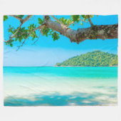 Tropischer Strand Fleecedecke (Vorderseite (Horizontal))
