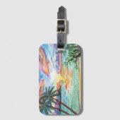 Tropischer Strand Gepäckanhänger (Vorderseite Vertikal)