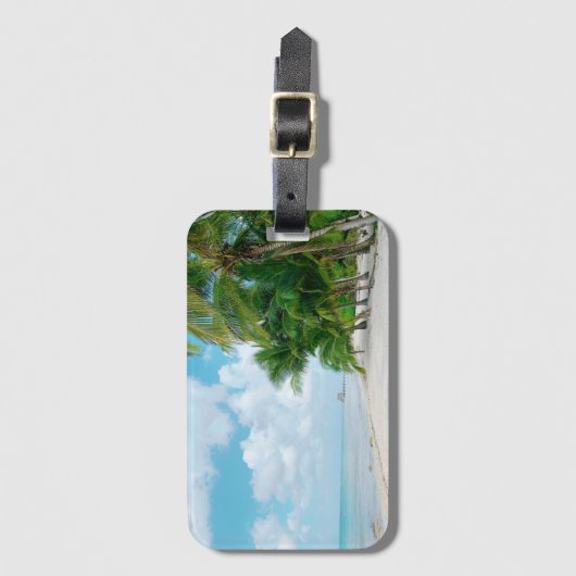 Tropischer Strand Gepäckanhänger (Vorderseite Vertikal)
