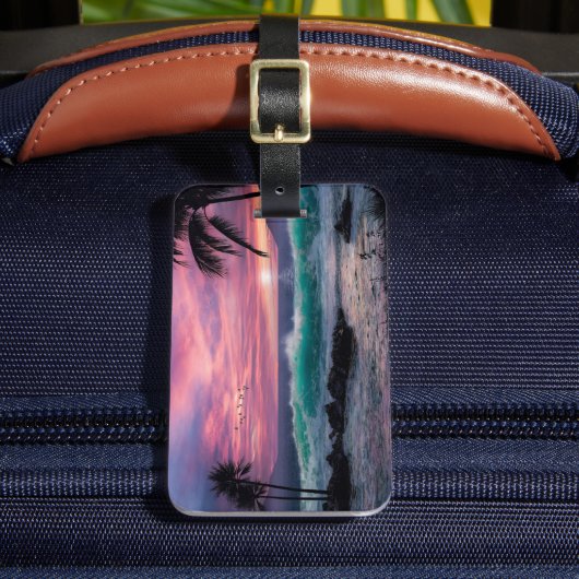 Tropischer Strand Gepäckanhänger (Vorderseite Insitu 2)