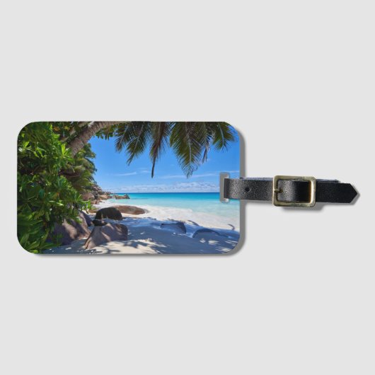 Tropischer Strand Gepäckanhänger (Vorderseite (Horizontal))