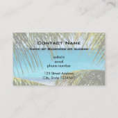 Tropischer Strand gerahmt mit Palmfronten Visitenkarte (Rückseite)