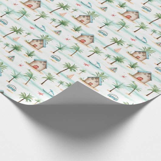 Tropischer Strand Geschenkpapier (Ecke)
