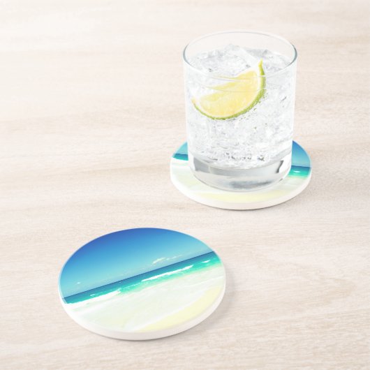 Tropischer Strand Getränkeuntersetzer (Seite)