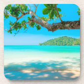 Tropischer Strand Getränkeuntersetzer (Vorderseite)