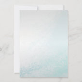 Tropischer Strand, Glitzer Blue Palms Verlobung Einladung (Rückseite)