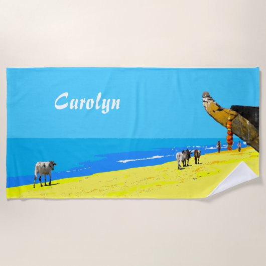 Tropischer Strand, Goa, Indien, Ihr Name Strandtuch (Vorderseite)