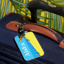 Tropischer Strand, Goa, Indien, mit Ihrem Namen Ge Gepäckanhänger