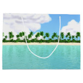 Tropischer Strand Große Geschenktüte (Rückseite)