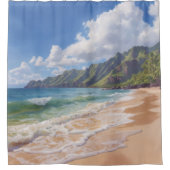 Tropischer Strand Hawaii Duschvorhang (Vorderseite)