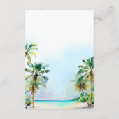 Tropischer Strand Hochzeit wünschend gut Begleitkarte (Rückseite)